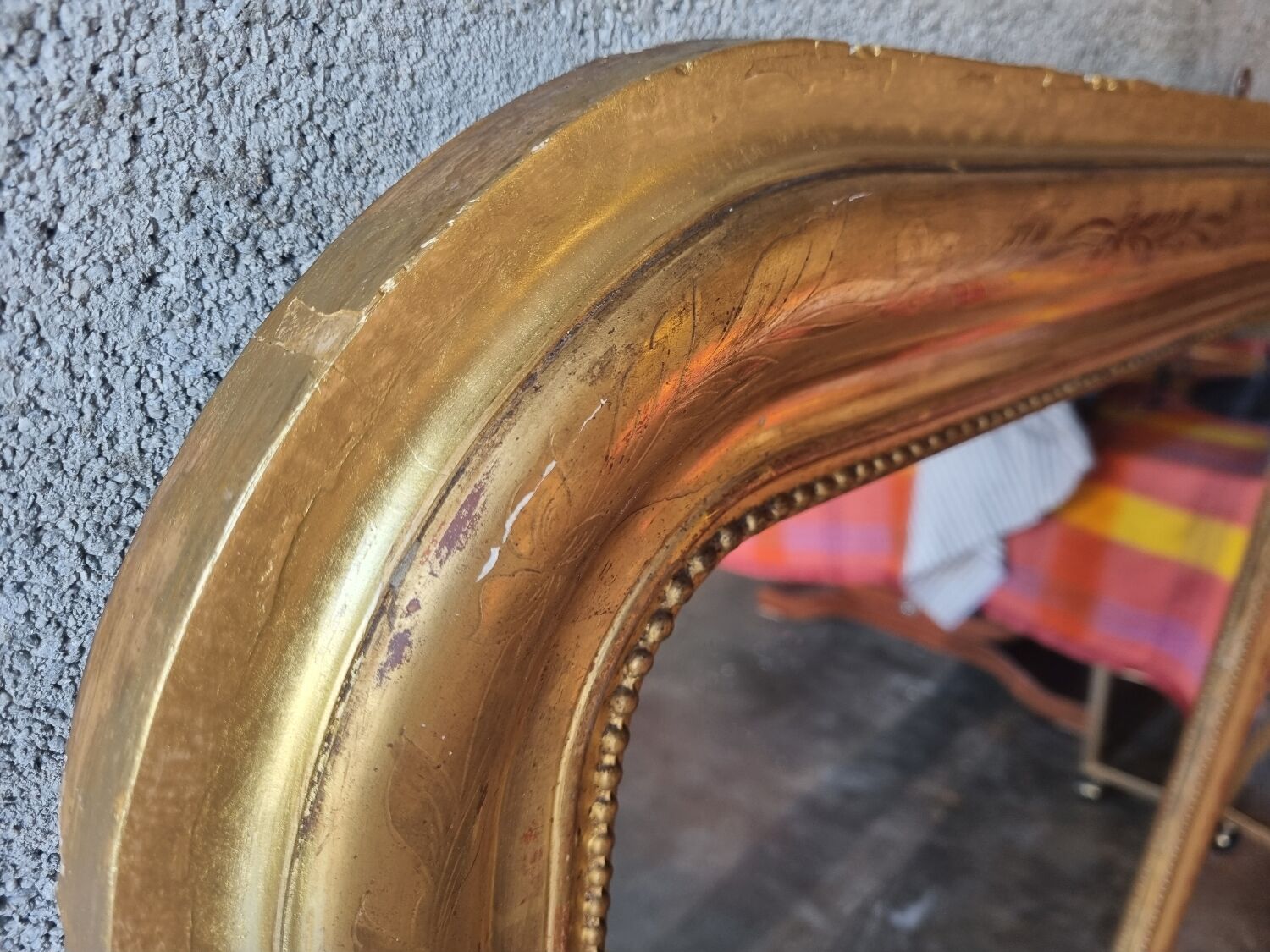 Golden trumeau mirror 130x100