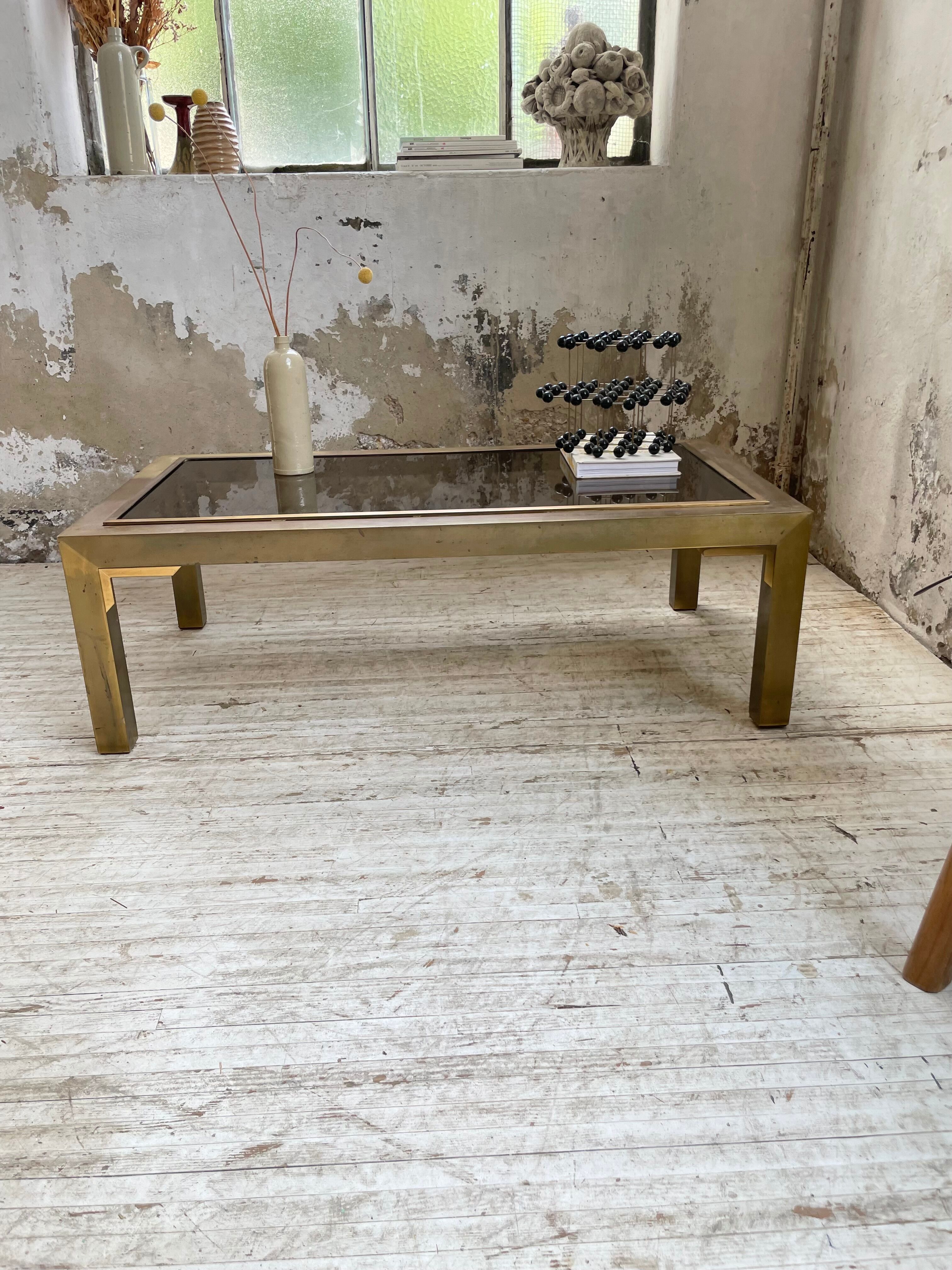 60s brass coffee table