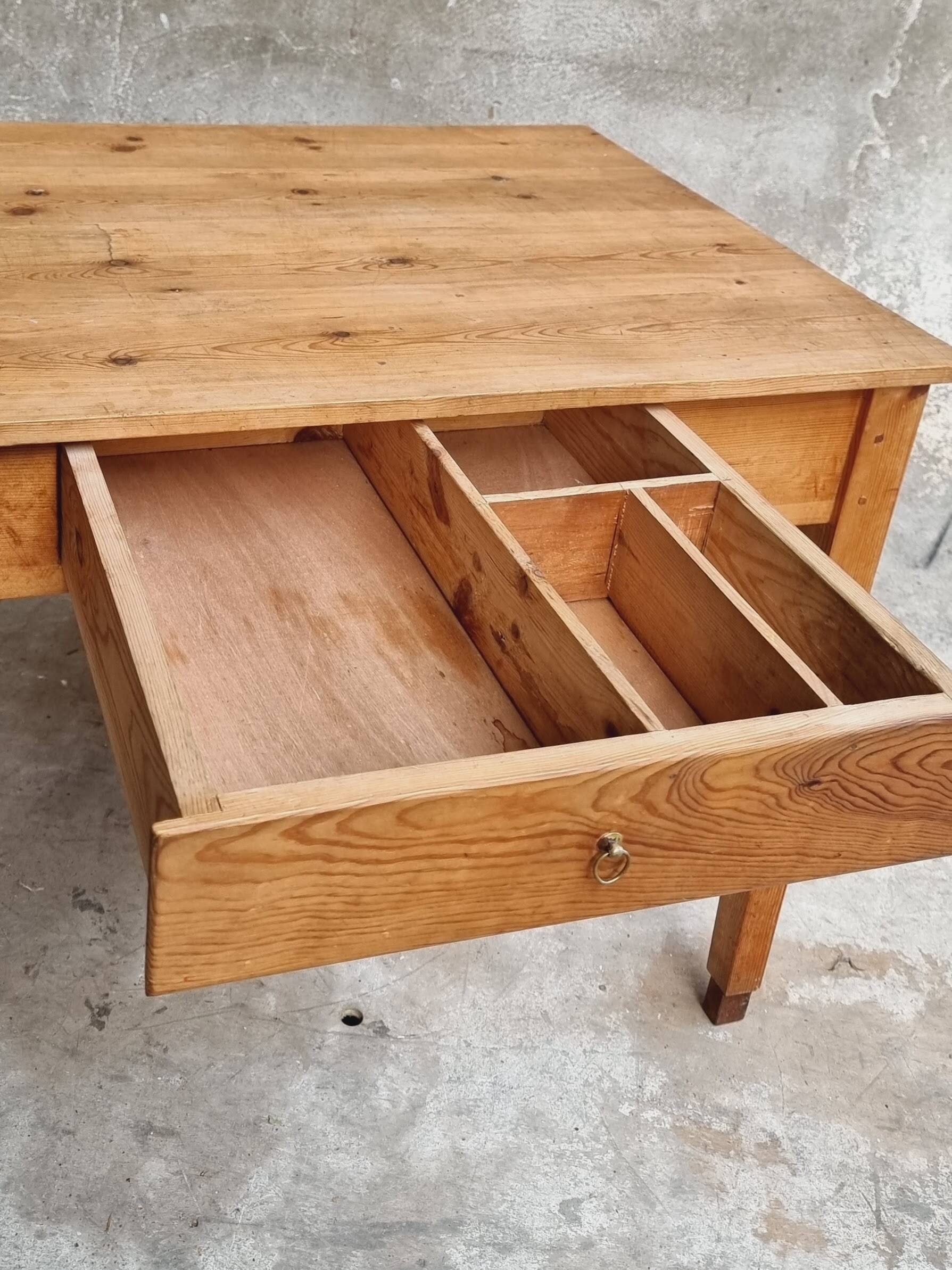 Old table desk kitchen table pine wood