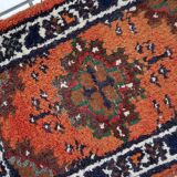 Tapis vintage du Moyen-Orient Hamadan fait main en laine – 41 x 58 cm 1970s