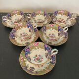 Set 6 cups and ss cups English porcelain mid-nineteenth