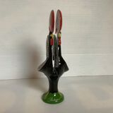 Cast iron rooster letter rack