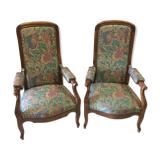 Pair of Voltaire walnut chairs