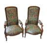 Pair of Voltaire walnut chairs