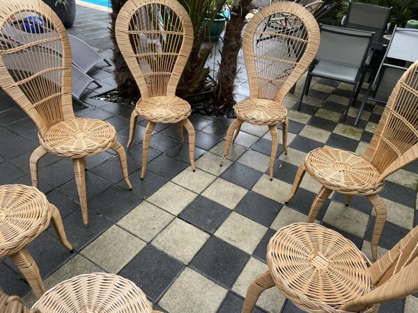 Salon de jardin rotin vintage