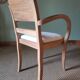 Fauteuil bridge art deco bouclette blanche
