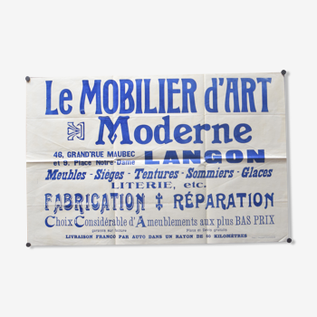 Poster "the moderne art mobilier" - langon - 1930s