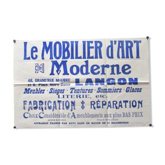 Poster "the moderne art mobilier" - langon - 1930s