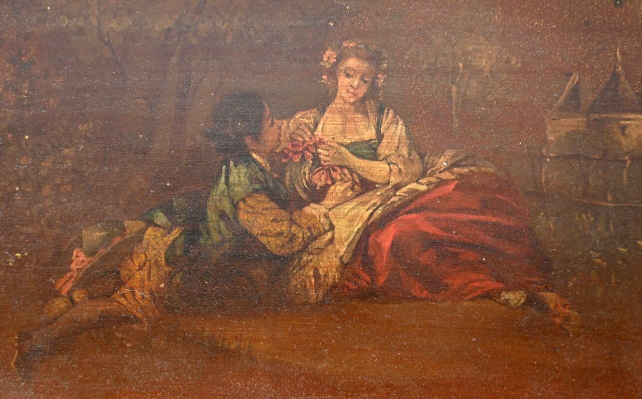 Small Table in Lacquered Wood, Louis XV Style – Late 19th Century