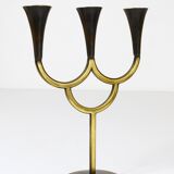 Brass chandelier by Richard Rohac, mid-century candle holder, Vienna, Austria, 1950s.