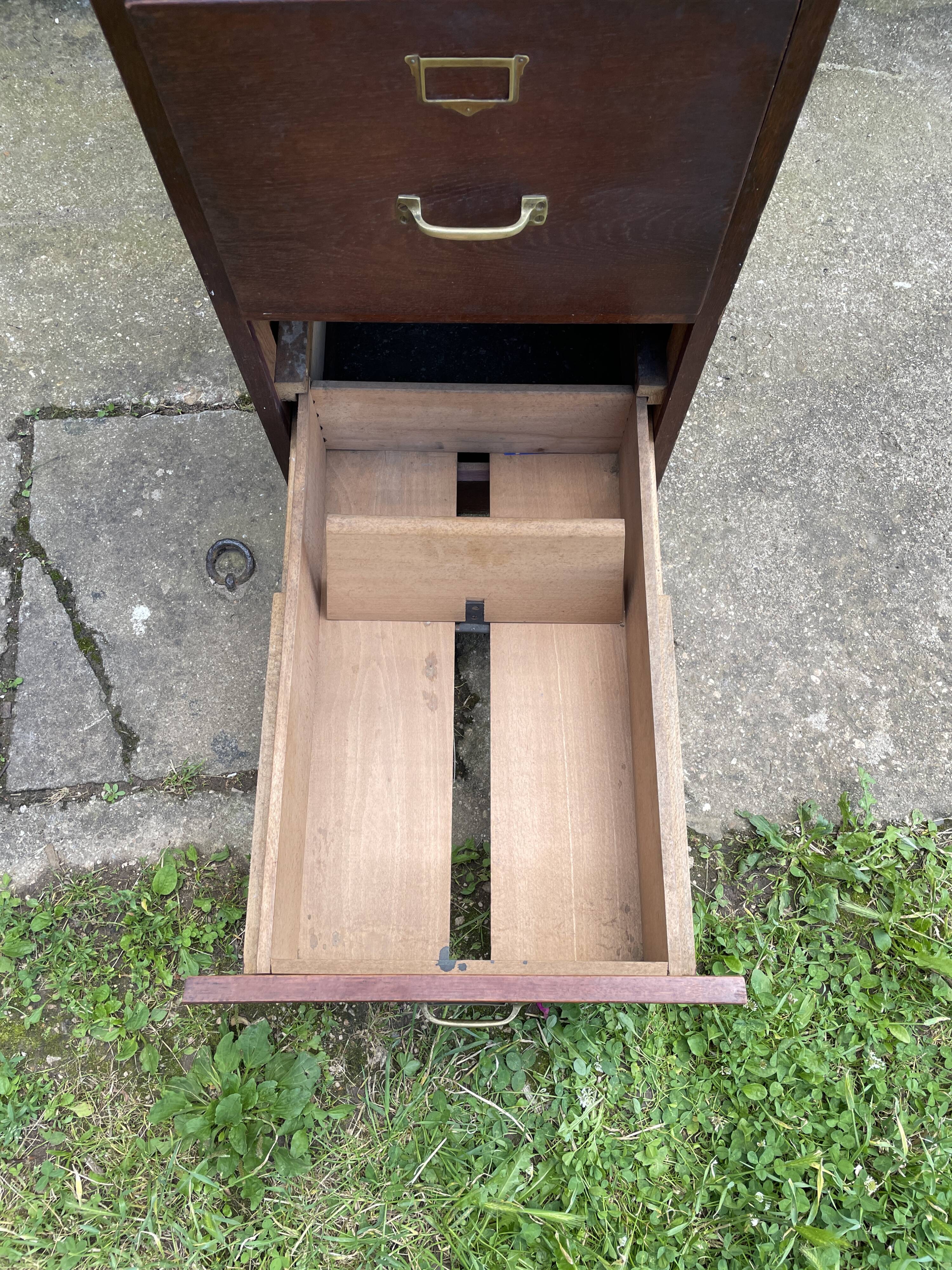 Meuble d'archives en bois, classeur 4 tiroirs 1950
