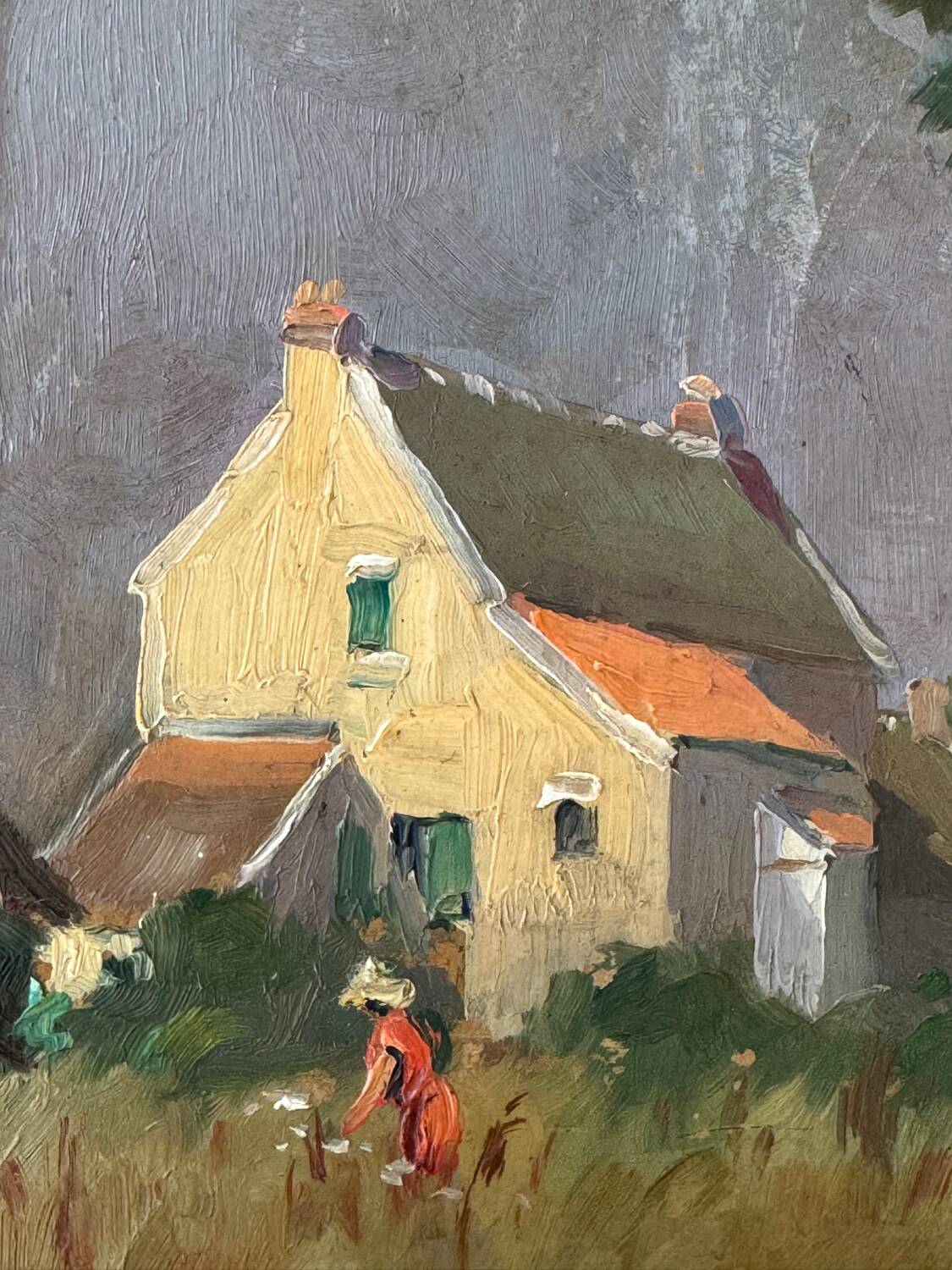 Oil on cardboard signed Pierre Albert Leroux