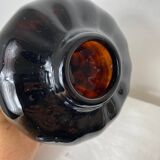 Amber glass candle holder