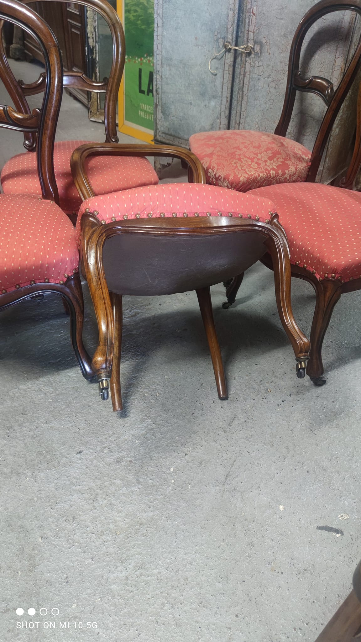 Set of 7 solid walnut chairs circa 1870
