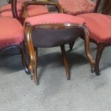 Series of 7 solid walnut chairs circa 1870