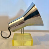 Articulated chrome and plexiglass casserole spotlight