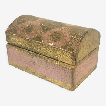 Florentine vintage box, pink and gold