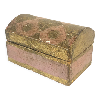 Florentine vintage box, pink and gold