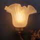 Paire d'appliques murales grandes doubles Art-Déco tulipes vintage France