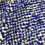 Moroccan Berber carpet Beni Ouarain ecru speckled blue majorelle 145x118cm