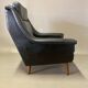 High black leather armchair “scandinavian design” 1950.