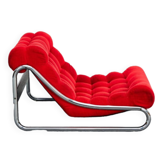 Fauteuil lounge vintage rouge Impala par Gillis Lundgren pour IKEA, Suède, 1970