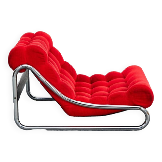 Vintage Red Impala Lounge Chair by Gillis Lundgren for IKEA, Sweden, 1970s