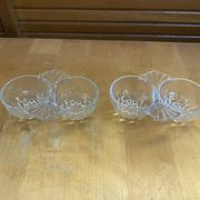 Pair of Vintage Moulded Glass Shell Salt and Pepper Shakers