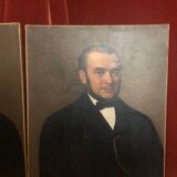Pair of old paintings portraits