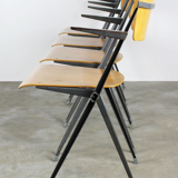 Vintage Pyramid chairs with armrests by Wim Rietveld