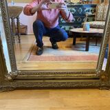 Bevelled mirror with gilded stucco parclose, from the Napoleon III period