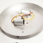 S+ Megal round ceiling light in black and opaque Swiss machined glass 90