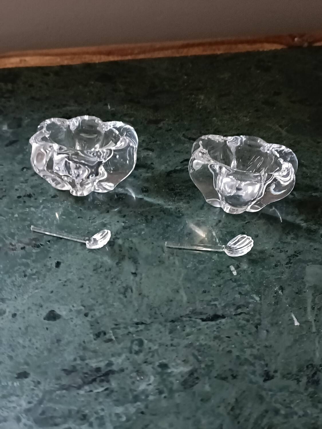 Pair of Daum crystal salt cellars