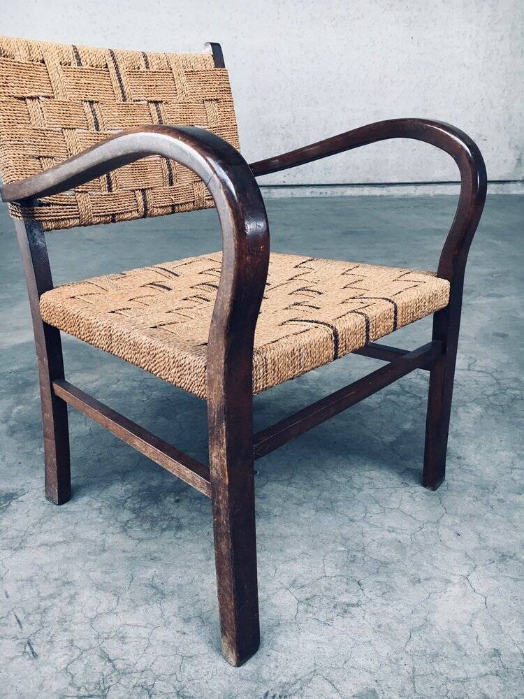Bauhaus Style Rope Armchair by Axel Larsson, 1930s