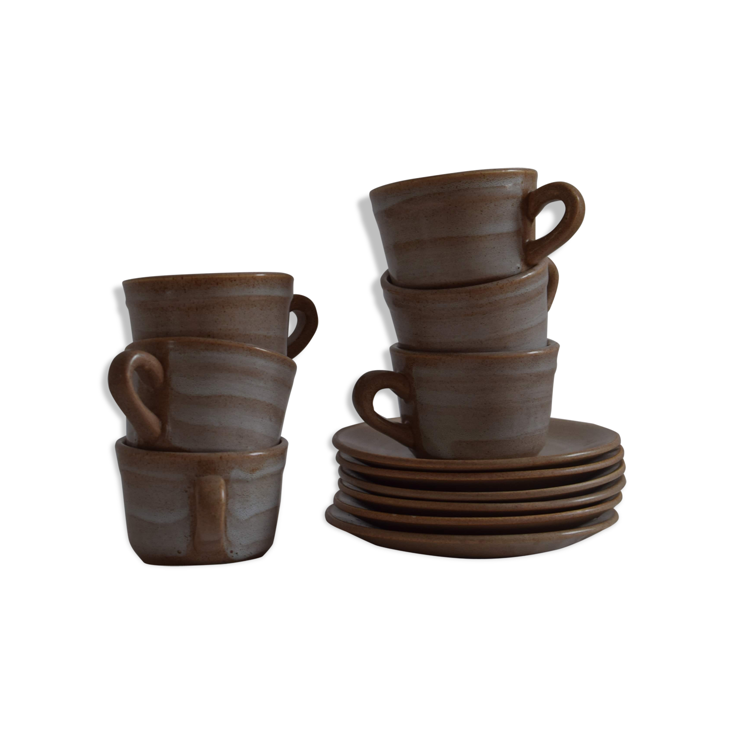 Lot de 6 tasses à café en grès