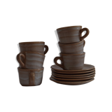Lot of 6 coffee cups in sandstone