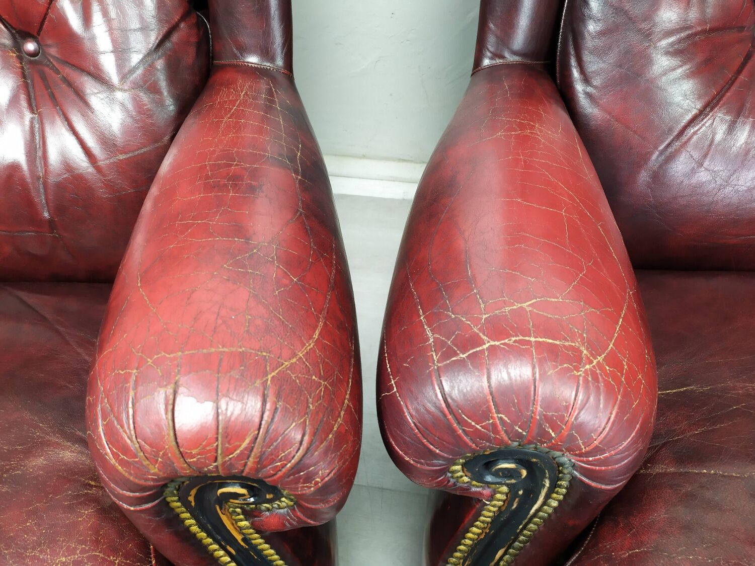 Chesterfield sofa and armchair