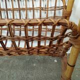 Vintage rattan and bamboo magazine rack