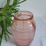Art Deco pink moulded vase