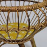 Rattan sewing cart