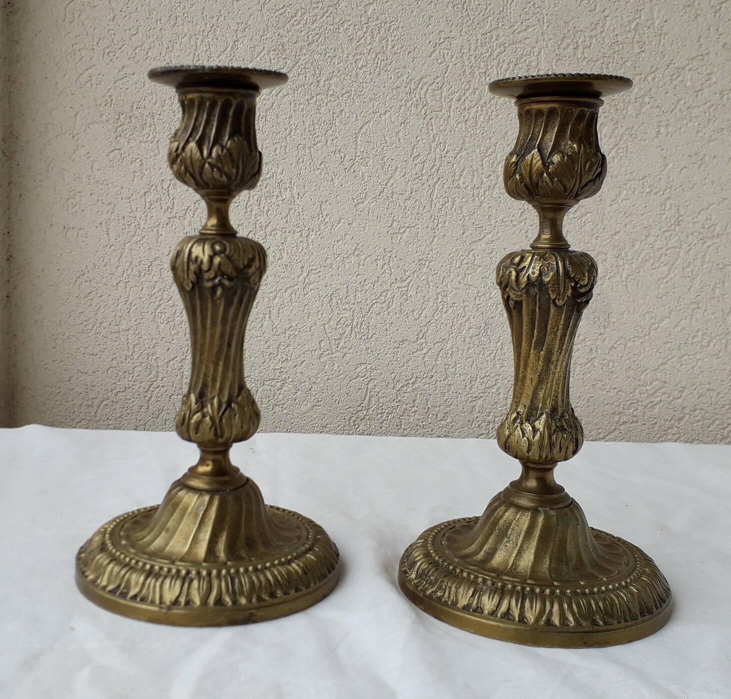 Pair of bronze candlesticks