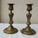 Pair of bronze candlesticks