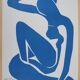 Henri matisse - nu bleu gracieux - affiche originale vintage musée céret (1980)