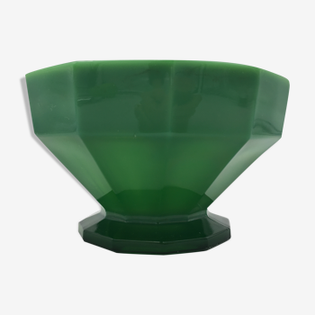 Art deco cut in green opalin glass - 1930s-1940s.