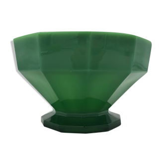 Art deco cut in green opalin glass - 1930s-1940s.