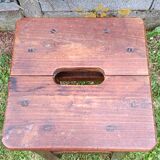 Brutalist style wooden stool