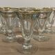 6 old bistrot glasses trumpeurs la rochere very thick with gilded edge