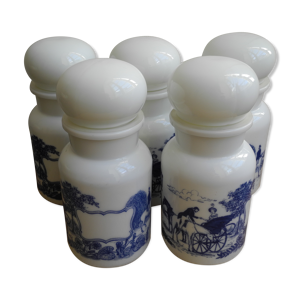 Lot 5 pots opaline style