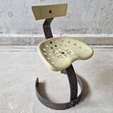 Unique set of 4 metal tractor seat chairs, 1990