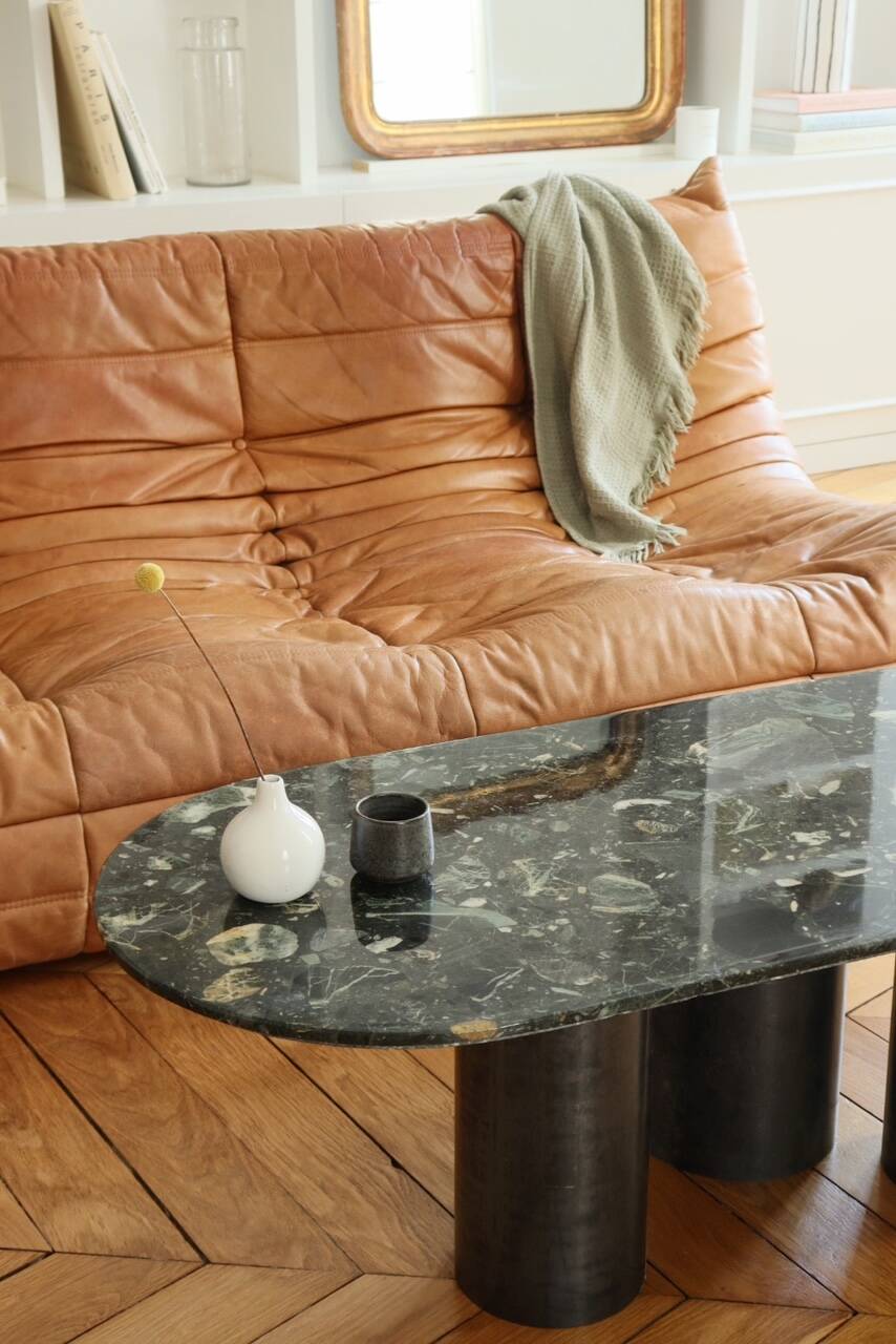 Green marble coffee table